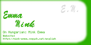 emma mink business card
